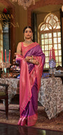 Rewaa Devsena R-680 Rich Banarasi Silk Saree in Radiant Purple & Pink Zari Weave